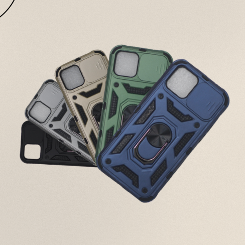 Nyra : Iphone 12 Pro Armor Case Providing Dual Layer Full Body Protection High Quality Material With Convenient Ring Holder