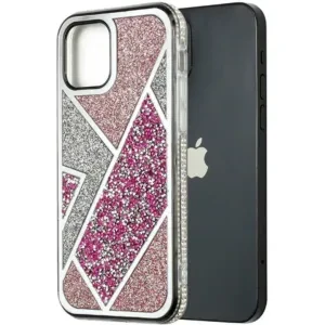 NYRA: Iphone 12 Pro Geometric Tri Color Bling Case , Shiny Glittery 3D Case