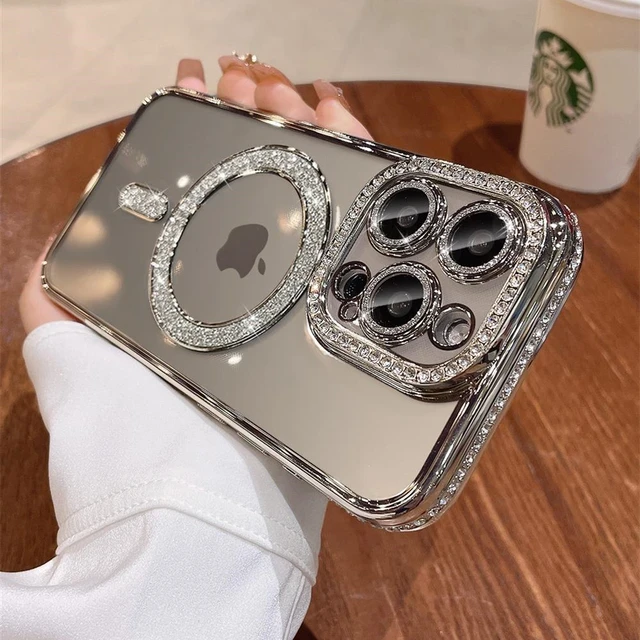 NYRA : iPhone 12 Pro Side Diamond Crystal Magsafe Case With Camera Lens Protection